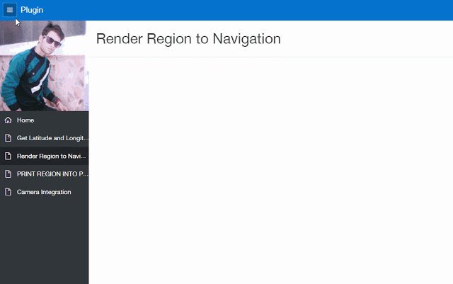 Region in Navigation Menu